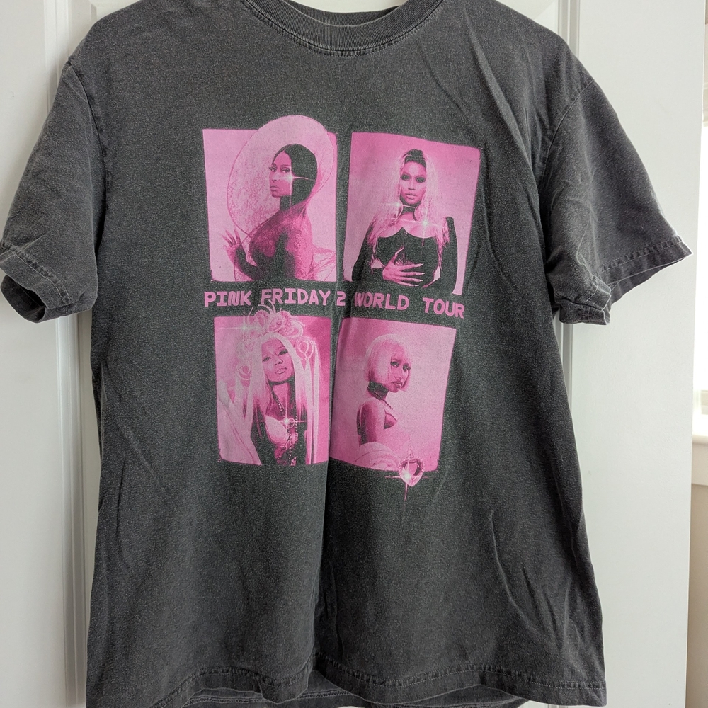 Nikki Minaj Gray and Pink Graphic Tee